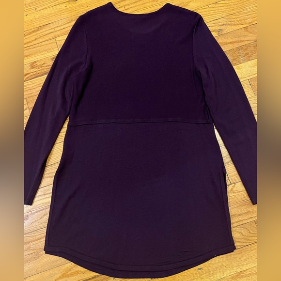 J. Jill Wool Blend Aubergine Grace Sweater Tunic Mini Dress Size Small - Picture 12 of 13